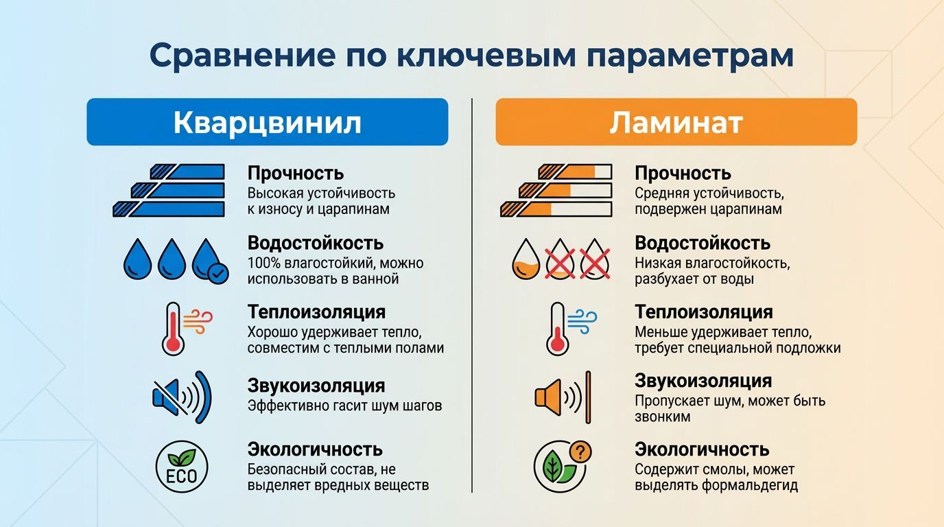 Сравнение по ключевым параметрам