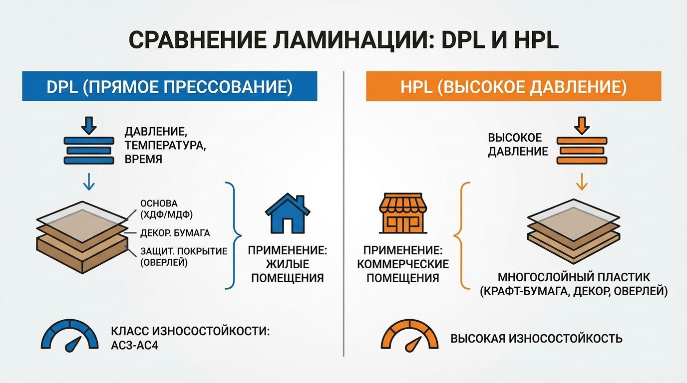 Методы ламинирования: DPL и HPL