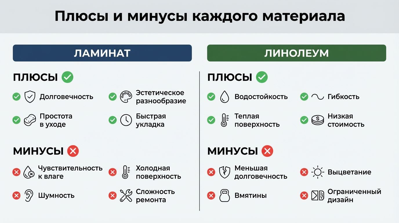 Плюсы и минусы каждого материала