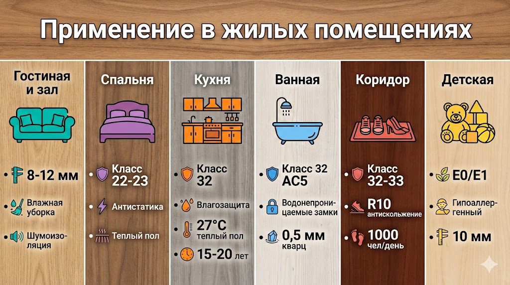 Применение в жилых помещениях