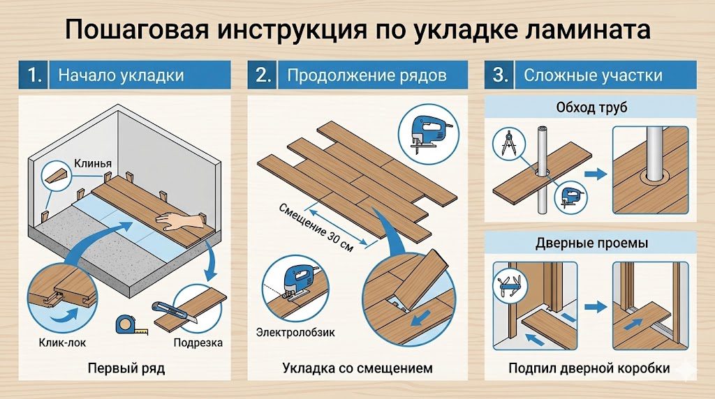 Пошаговая инструкция по укладке