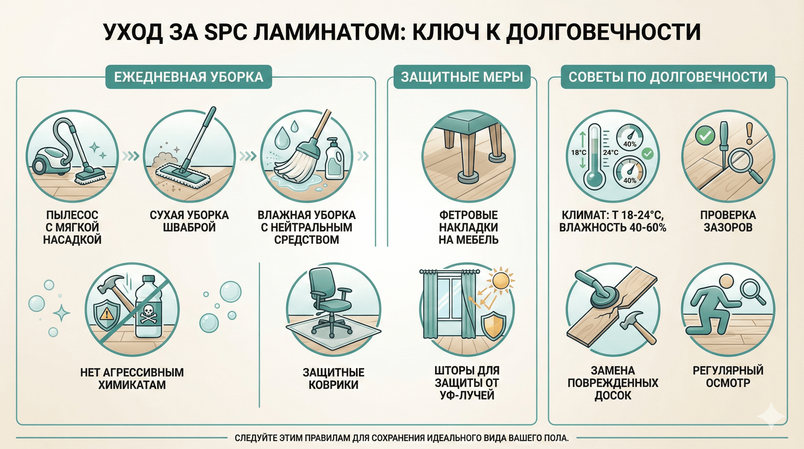Уход и обслуживание SPC ламината: Как продлить срок службы